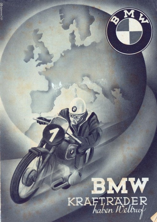 Alte BMW Krafträder Werbung